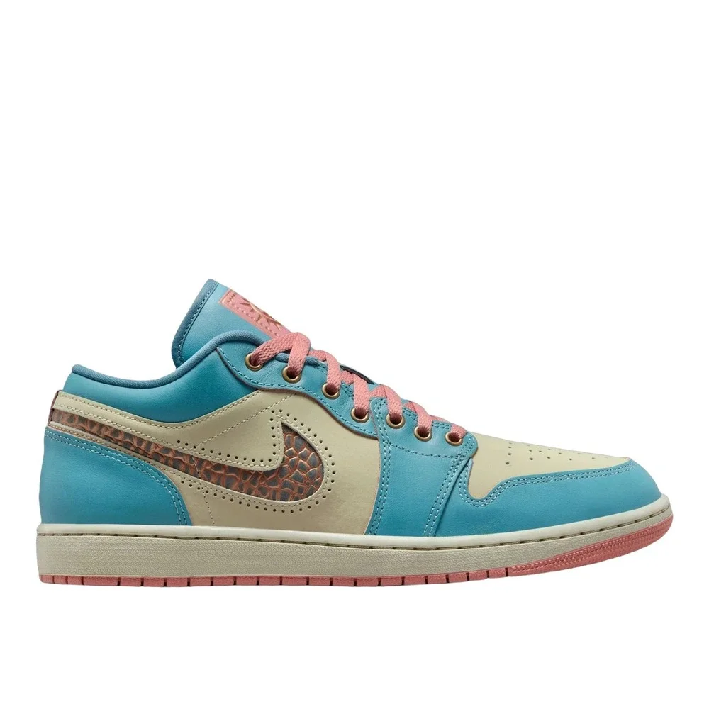 Mens Size 12 - JORDAN 1 LOW SE  Denim Turquoise Smokey Blue Red Shoes IM8120-464